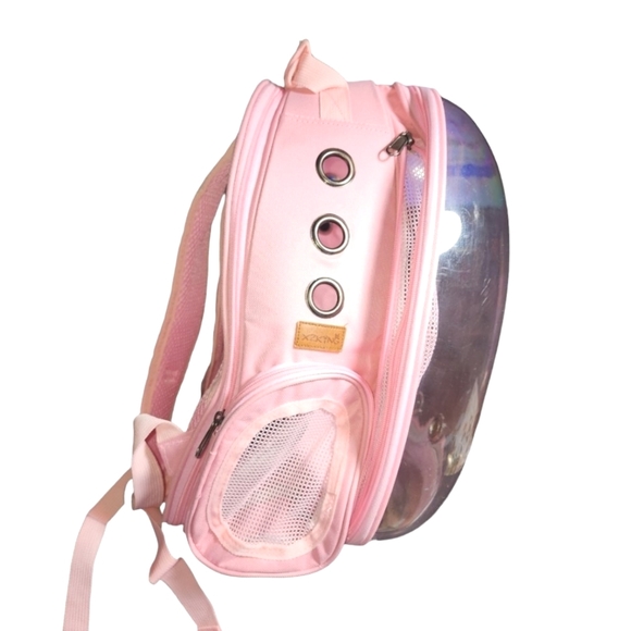 XZKING Pink Bubble Expandable Small Pet Cat Dog Backpack Carrier 12.5"X11"X16.5" - Picture 3 of 11